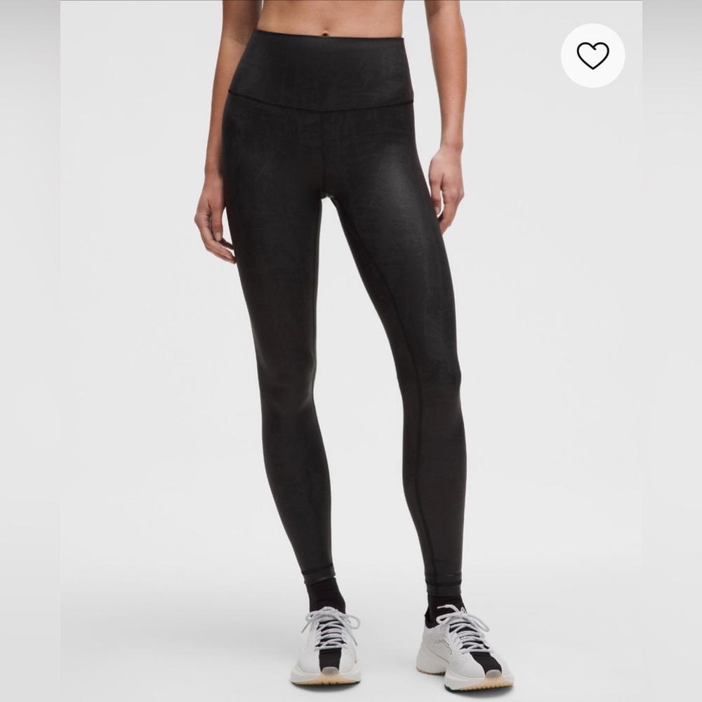Lululemon - High-Waisted Black Leggings - Matte Foil
